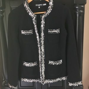 KARL LAGERFELD Black White Blazer Jacket XS